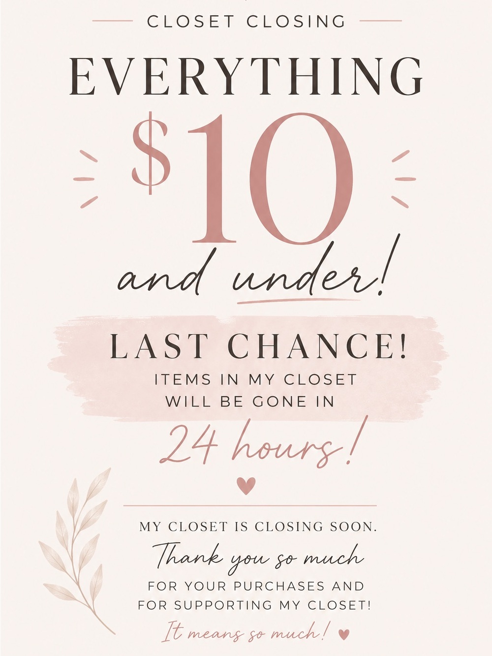 Closet Closing Sale!!! Everything $10 and under. DM me with questions.